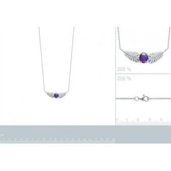 Collier argent rhodié 925/000 oz 873039