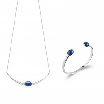 Jonc argent rhodiée 925/000 et pierre synthétique 87306258