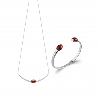 Collier argent rhodiée 925/000 pierre synthétique 87306345