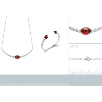 Collier argent rhodiée 925/000 pierre synthétique 87306345