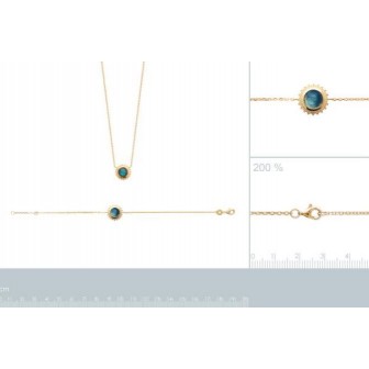 Bracelet plaqué-or 750/000 3 microns Labradorite 97308618