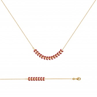 Collier plaqué-or 750/000 3 microns émail 29CFT442