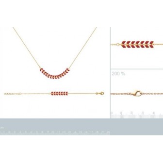 Collier plaqué-or 750/000 3 microns émail 290934