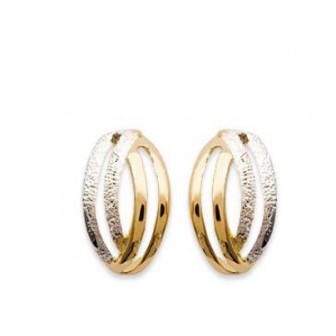 Boucles d'oreilles plaqué or 750/000 3 microns bicolore