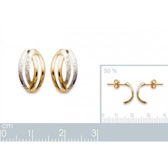 Boucles d'oreilles plaqué or 750/000 3 microns bicolore
