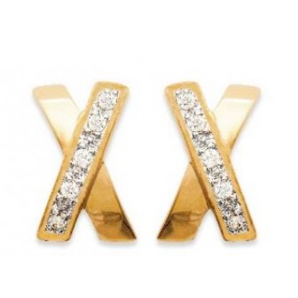 Boucles d'oreilles plaqué or 750/000 3 microns bicolore oz 