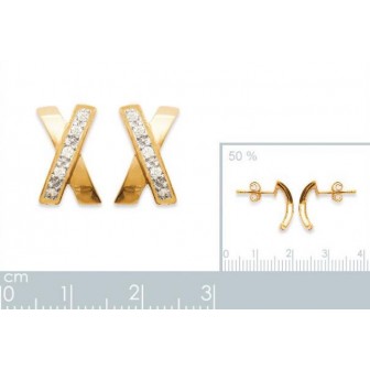 Boucles d'oreilles plaqué or 750/000 3 microns bicolore oz 