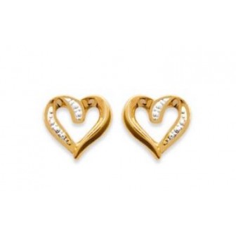 Boucles d'oreilles plaqué or 750/000 3 microns bicolore GHJ1901