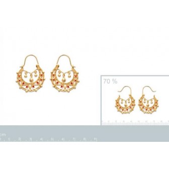 Créoles plaqué or 750/000 3 microns pierres synthétiques