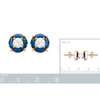 Boucles d'oreilles plaqué or 750/000 3 microns oz pierre synthétique