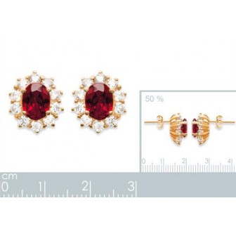 Boucles d'oreilles plaqué or 750/000 3 microns oz pierre synthétique