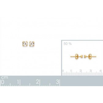 Boucles d'oreilles plaqué or 750/000 3 microns cristal