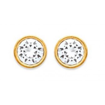 Boucles d'oreilles plaqué or 750/000 3 microns cristal GHJ31631