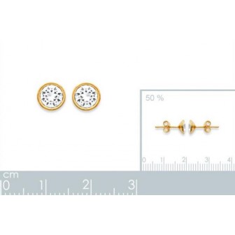 Boucles d'oreilles plaqué or 750/000 3 microns cristal