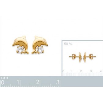 Boucle d'oreilles plaqué-or 750/000 3 microns cristal