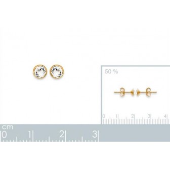 Boucles d'oreilles plaqué or 750/000 3 microns cristal