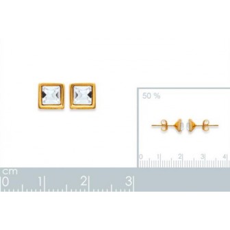 Boucles d'oreilles plaqué or 750/000 3 microns cristal