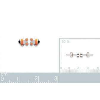 Boucle d'oreilles argent 925/000 email