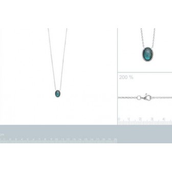 Collier argent rhodié 925/000 Labradorite 873098