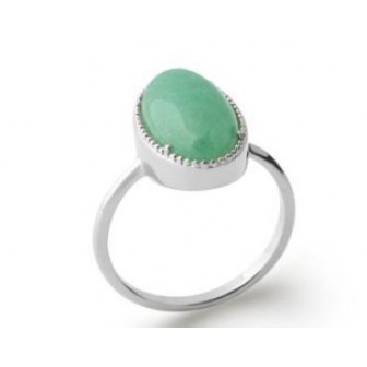 Bague argent rhodié 925/000 Aventurine 1VGY150