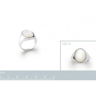 Bague argent 925/000 rhodié nacre 1277204