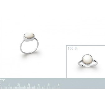 Bague argent 925/000 rhodié nacre 1277304