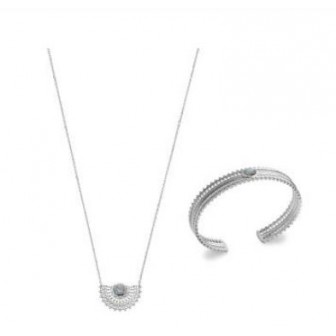 Jonc argent rhodié 925/000 Labradorite 87VGY758