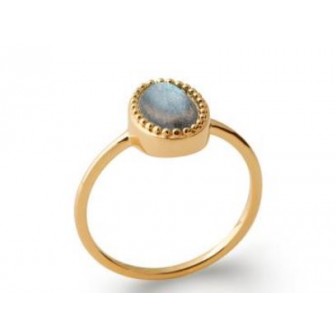 Bague plaqué-or 750/000 5 microns Labradorite 2VGY915