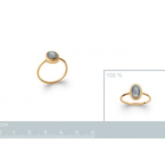 Bague plaqué-or 750/000 5 microns Labradorite 2276915