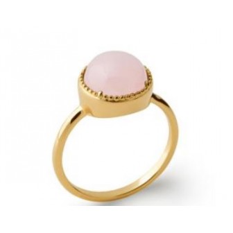 Bague plaqué-or 750/000 5 microns Quartz rose 2277380