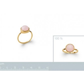 Bague plaqué-or 750/000 5 microns Quartz rose 2277380