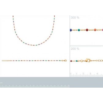 Collier plaqué-or 750/000 3 microns Email 29093545