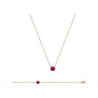 Bracelet plaqué-or 750/000 3 microns pierre synthétique 97304318