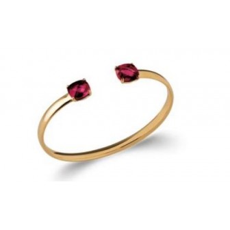 Jonc plaqué-or 750/000 3 microns pierre synthétique 973079