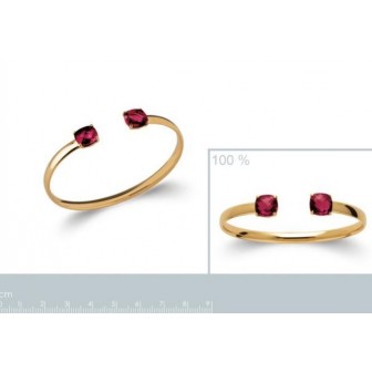 Jonc plaqué-or 750/000 3 microns pierre synthétique 973079