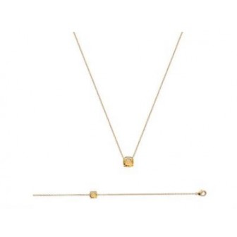 Collier plaqué-or 750/000 3 microns pierre synthétique 97304545