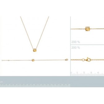 Collier plaqué-or 750/000 3 microns pierre synthétique 97304545