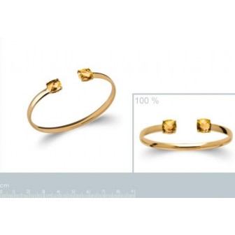 Jonc plaqué-or 750/000 3 microns pierre synthétique 973067