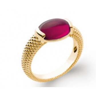 Bague plaqué-or 750/000 3 microns pierre synthétique 2VGY920