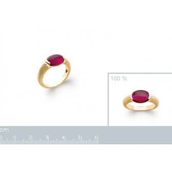 Bague plaqué-or 750/000 3 microns pierre synthétique 2269920