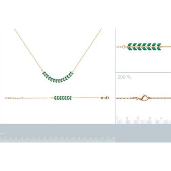 Collier plaqué-or 750/000 3 microns Email 29093242