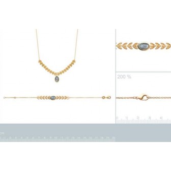 Collier plaqué-or 750/000 3 microns Labradorite 97308345