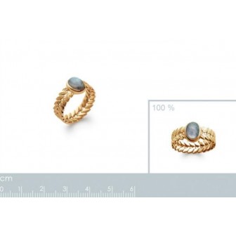 Bague plaqué-or 750/000 5 microns Labradorite 2270615