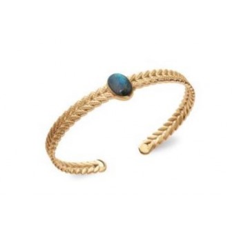 Jonc plaqué-or 750/000 3 microns Labradorite VGY085