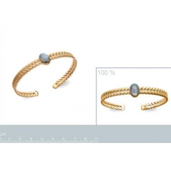 Jonc plaqué-or 750/000 3 microns Labradorite 973085