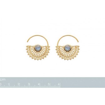 Boucles d'oreilles plaqué-or 750/000 3 microns Labradorite 2558815