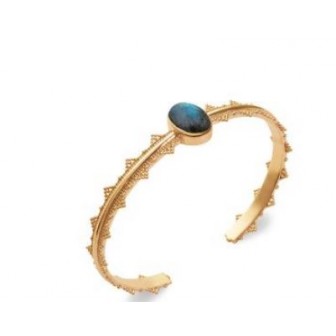 Jonc plaqué-or 750/000 3 microns Labradorite 973084