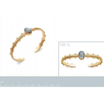 Jonc plaqué-or 750/000 3 microns Labradorite 973084