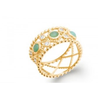 Bague plaqué-or 750/000 3 microns Aventurine 2275950