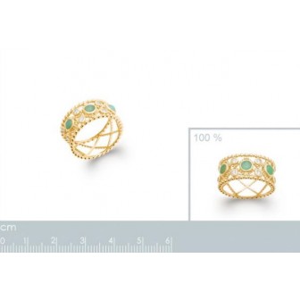 Bague plaqué-or 750/000 3 microns Aventurine 2275950